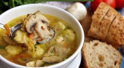 Гречневый суп с грибами и картофельными клёцками!!