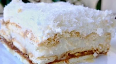 Восхитительный нежный торт «Рафаэлло» со сгущенкой без выпечки