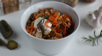 Салат «Обжорка» с мясом и корейской морковью: пошаговый рецепт с фото