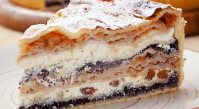 Невероятно вкусный балканский пирог с творогом и яблоками